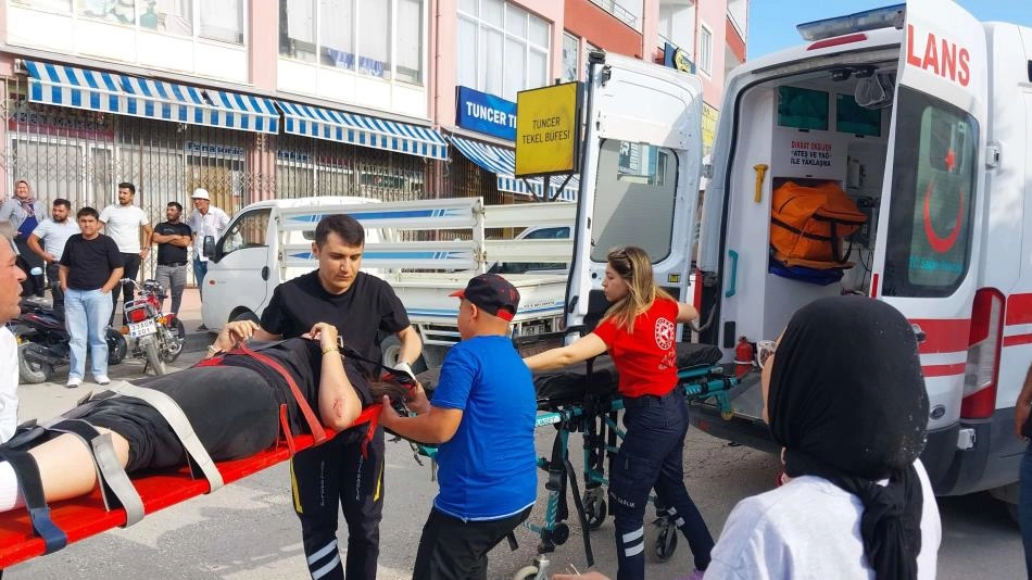 Devrilen motosikletin sürücüsü yaralandı