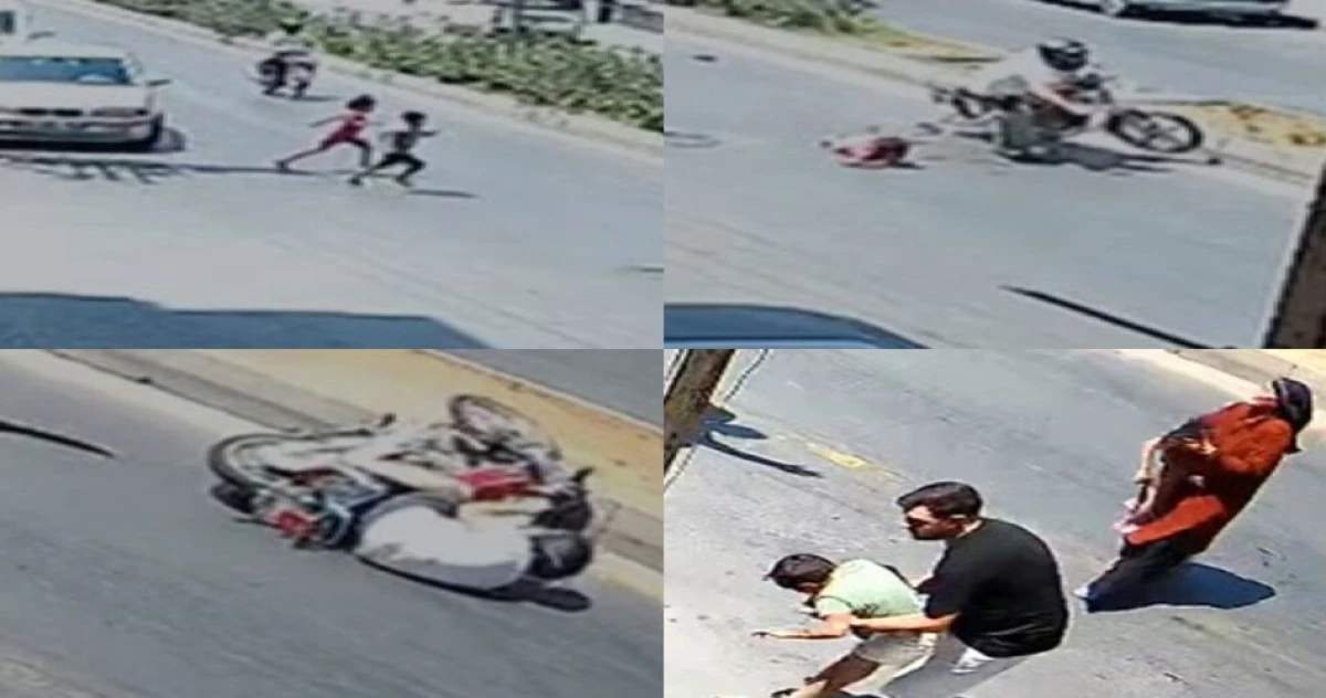Feci kaza kamerada: Motosikletlinin çarptığı 2 çocuktan biri öldü