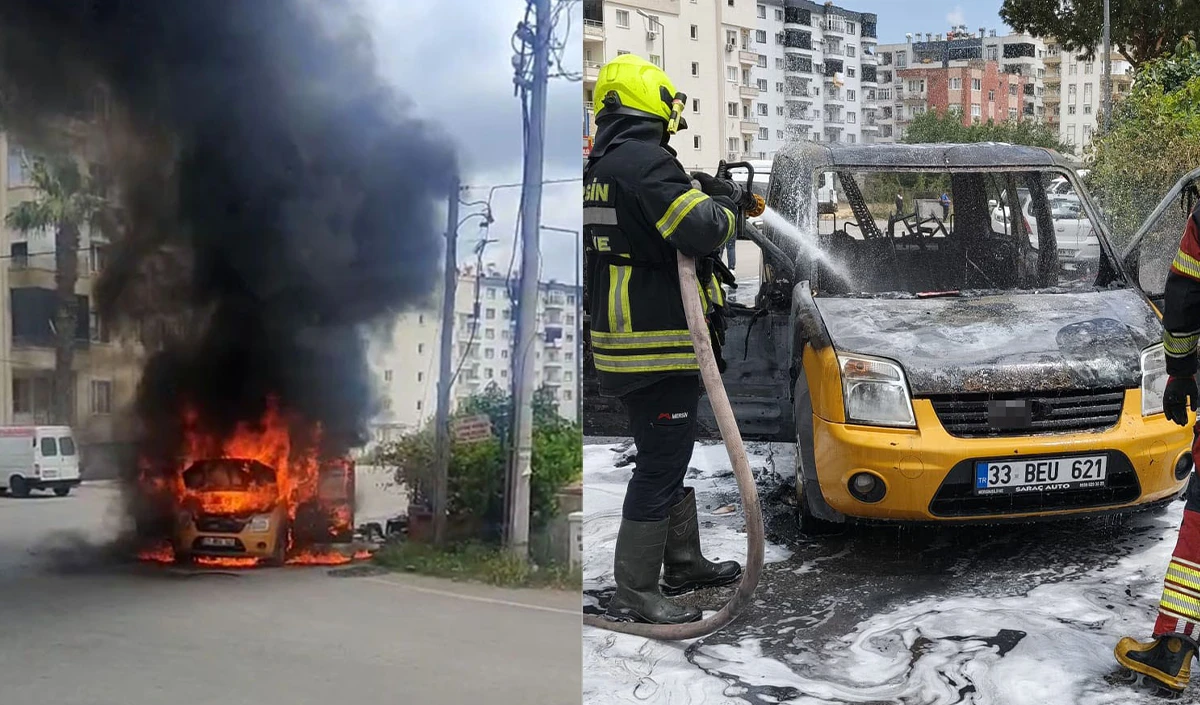 Hafif ticari ara&ccedil; alev alev yandı