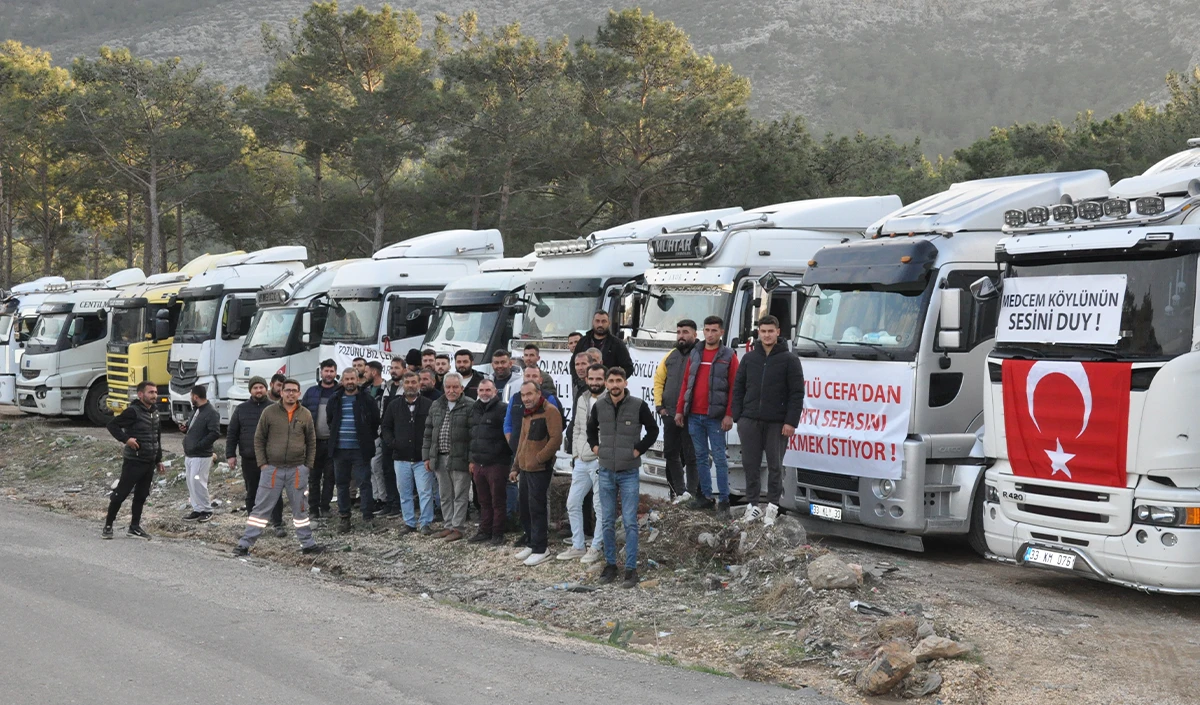 Mersin Silifkeli kamyonculardan taşeron tepkisi