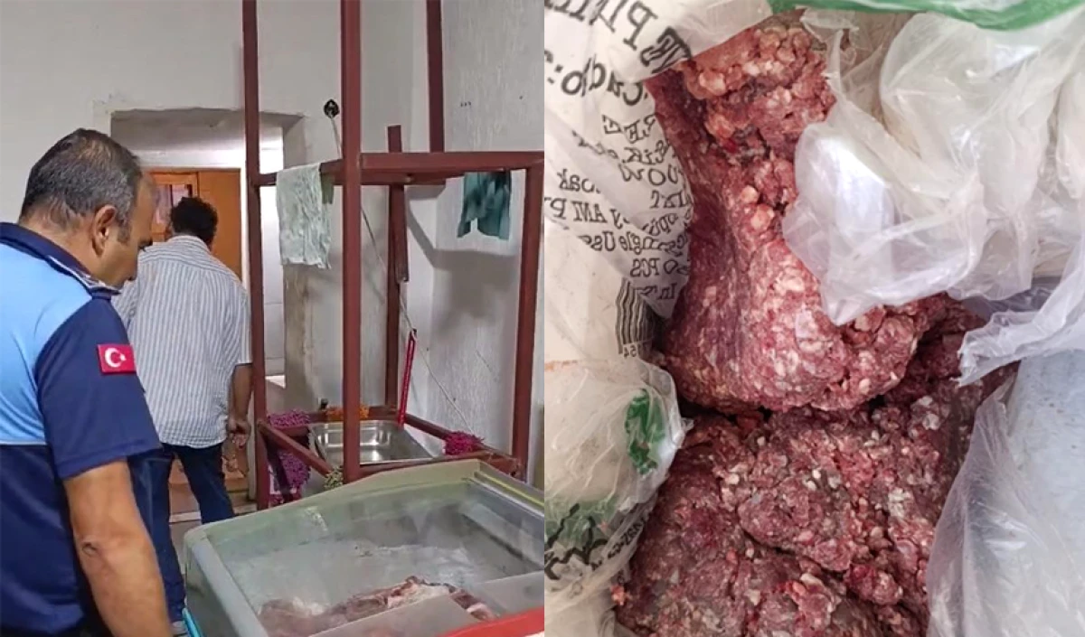 Mersin'de bir markette bozulmuş et ele geçirildi