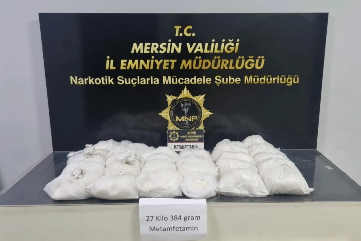 Mersin'de depoya baskın: 27 kilodan fazla metamfetamin ele ge&ccedil;irildi