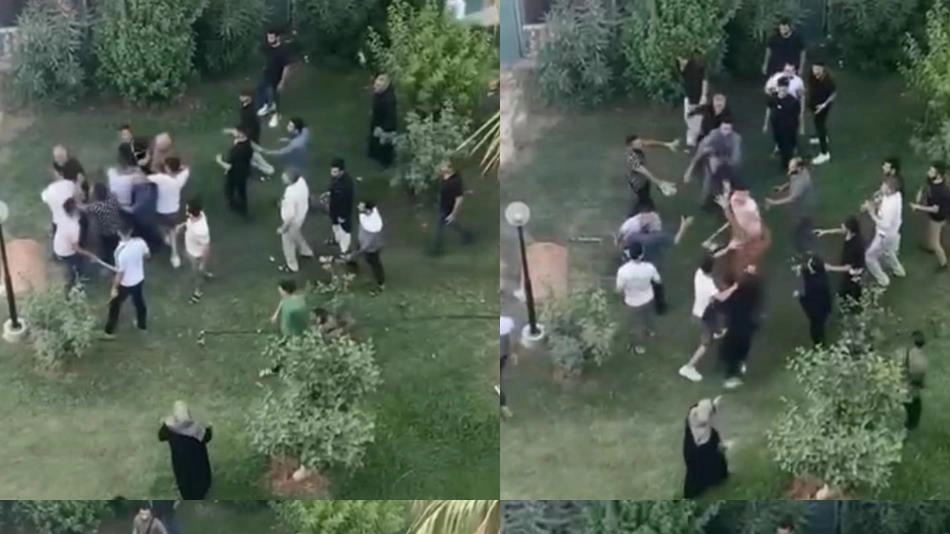 Mersin'de iki grup arasında sopalı sandalyeli kavga: O anlar kamerada