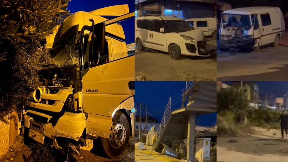 Mersin'de tır sürücüsü uyudu, ortalık savaş alanına döndü: Önce üste geçide ardından da ağaç ile 2 araca çarptı