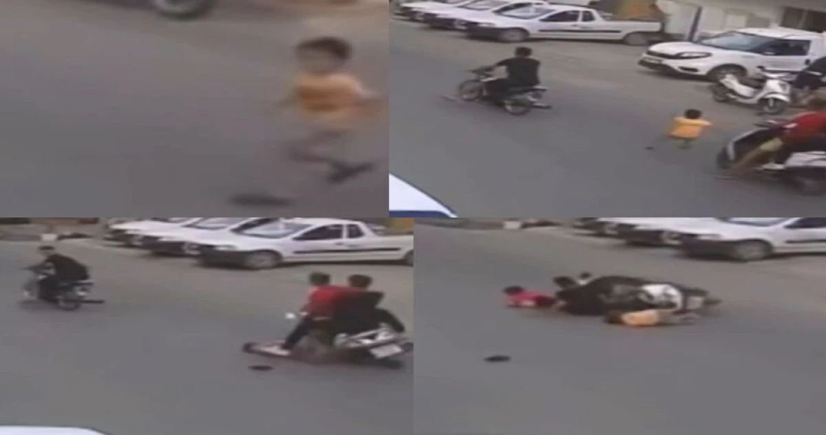 Mersin'de yola fırlayan çocuğa motosikletler çarptı