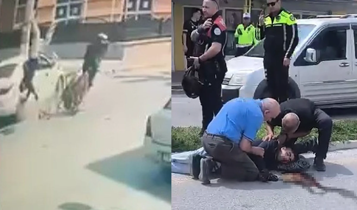 Otomobil ile motosiklet &ccedil;arpıştı, 1 kişi yaralandı: O anlar kamerada