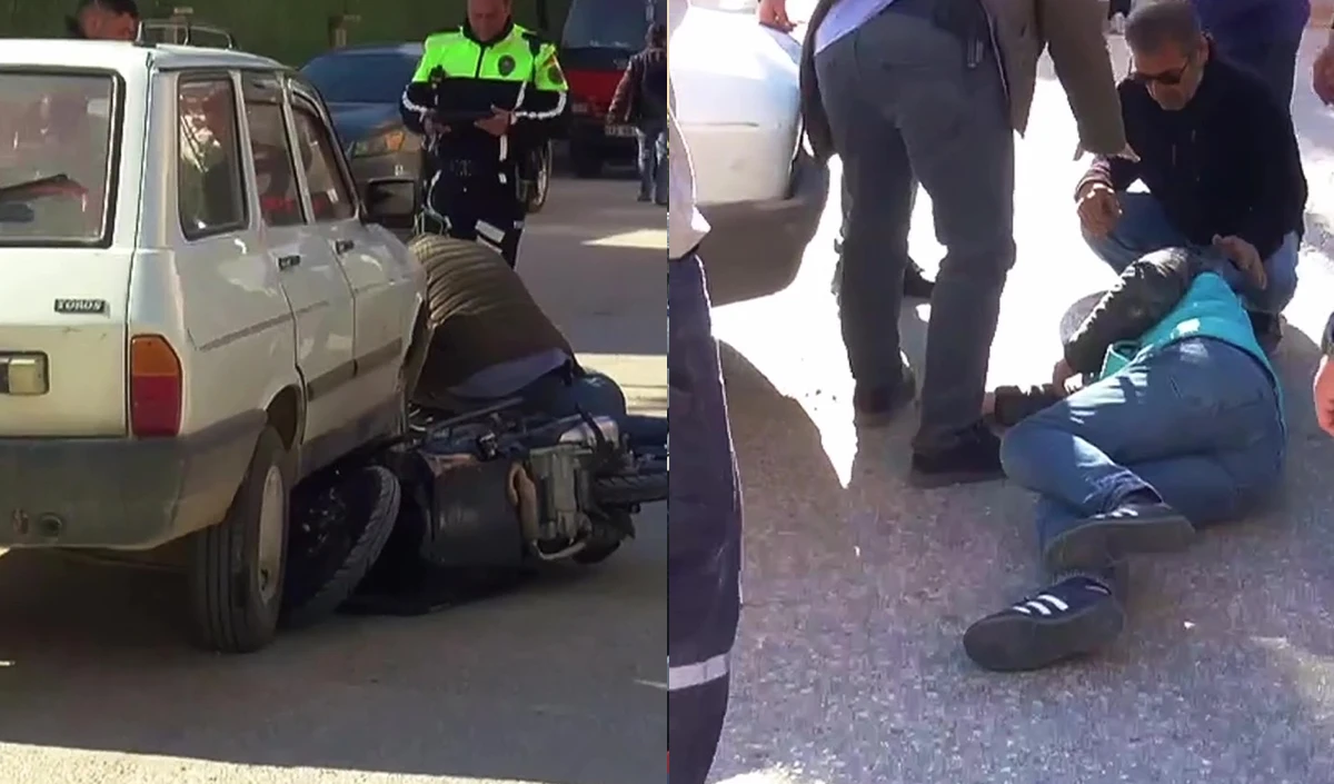 Otomobil ile motosiklet &ccedil;arpıştı: 1 yaralı