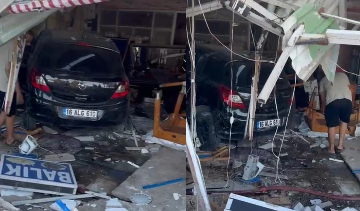 Otomobil, lokantaya girdi: 5 kişi hastanelik oldu
